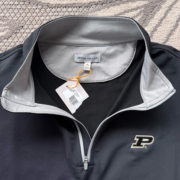 Peter Millar NWT Men’s Purdue Galway Stretch Loop Terry Quarter-Zip Vest Size XL - Picture 4 of 8